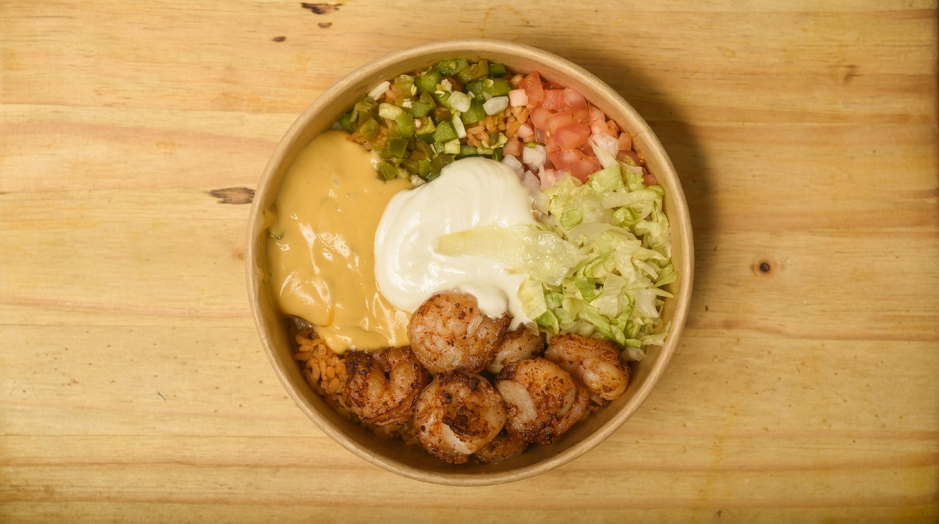 Bowls and shrimp